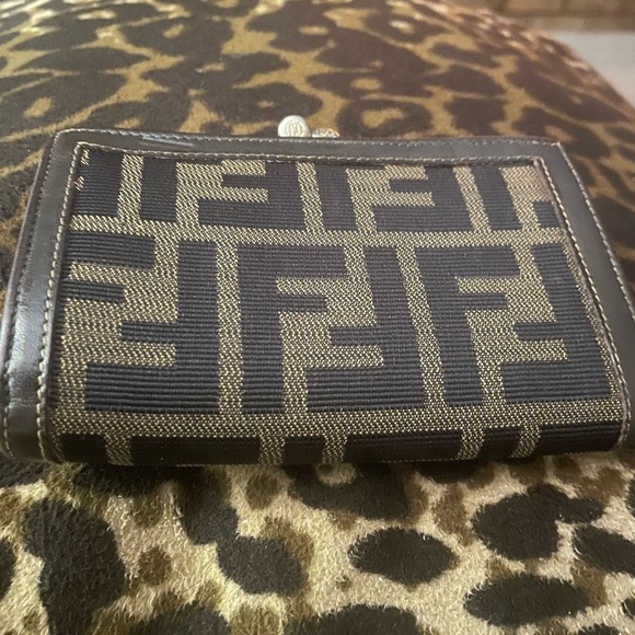 Fendi Handbags - Vintage FendiBlack and Brown kisslock Logo Wallet